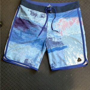 Prana Multicolor Abstract Swim Board Shorts